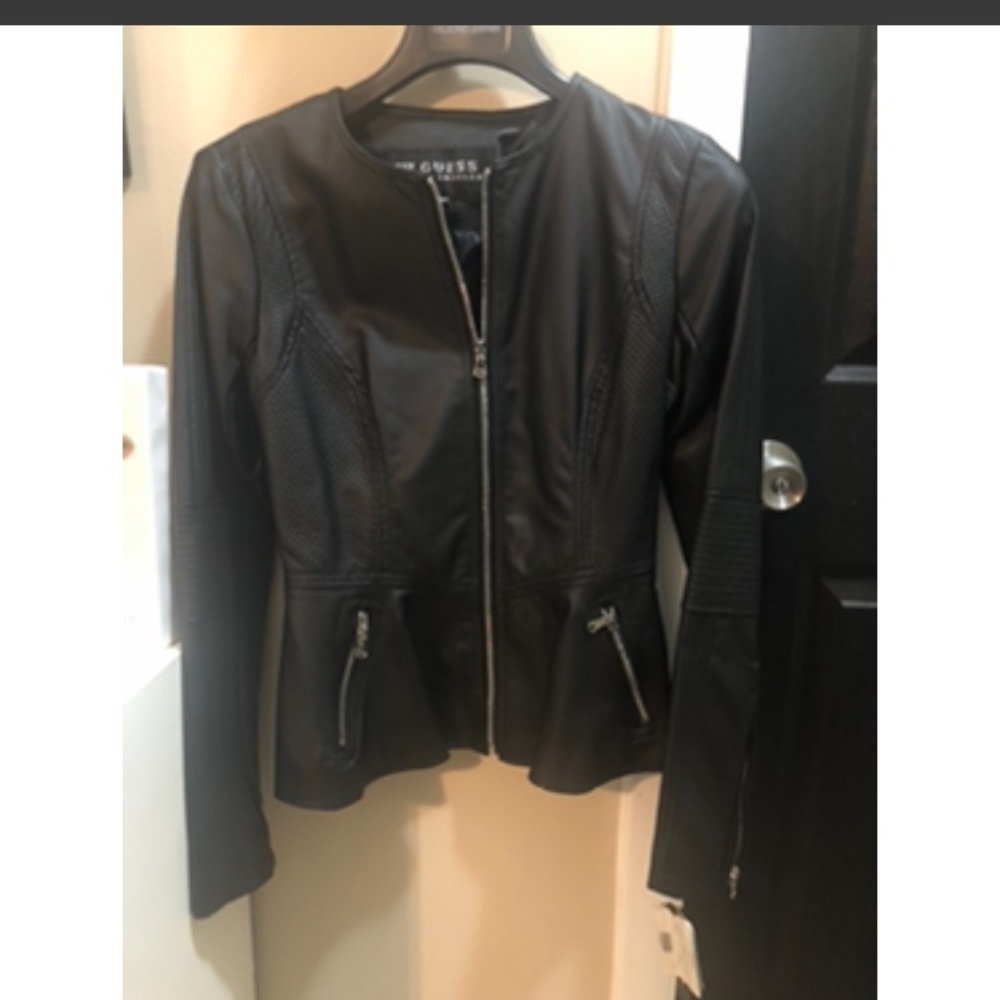 Black leather alternative jacket